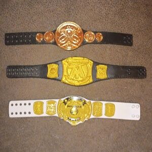 3 wrestling belts for action figures